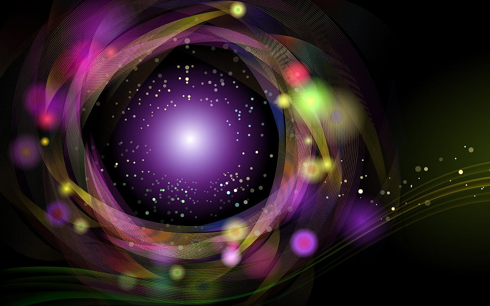 purple, green, and beige graphics wallpaper HD wallpaper